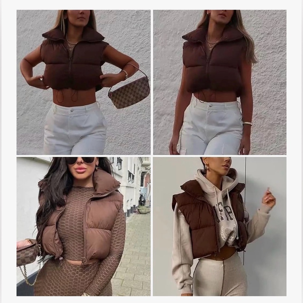 Puff cropped vest.